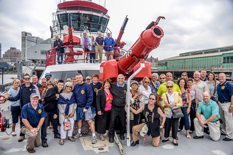 Families of our fallen fighters get together with the members of the FDNY Honor Legion and the crew of the 343 Fireboat.